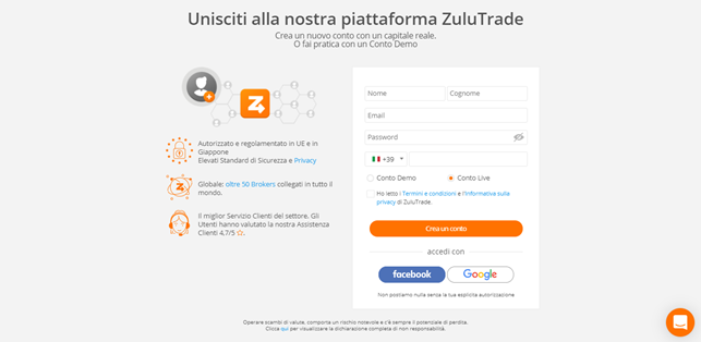 Recensione di Zulutrade Apertura di un conto Recensione di Zulutrade Apertura di un conto